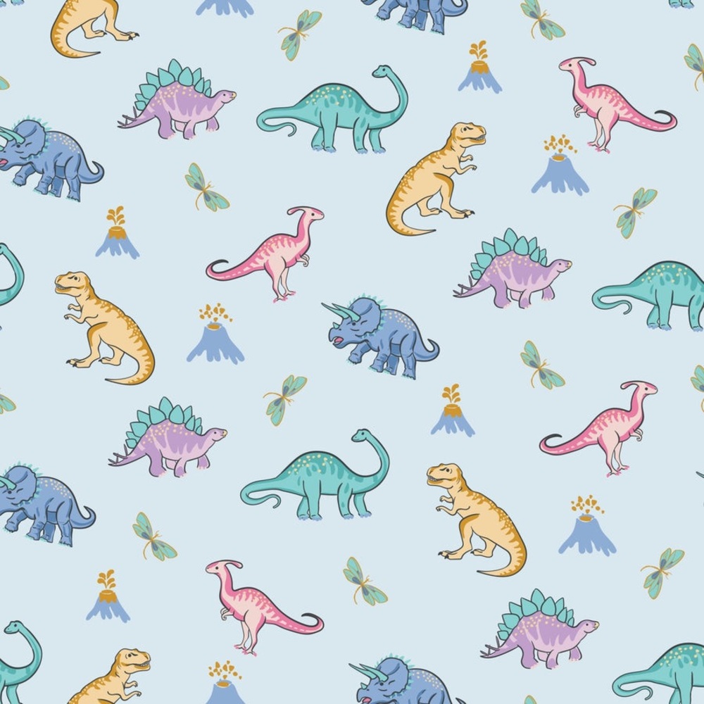 RAWR YOUR WORLD DINOS & DRAGONFLIES SHORT TWO-WAY ZIPPY ROMPER WITH FAUX BUTTONS - Picture 3 of 6
